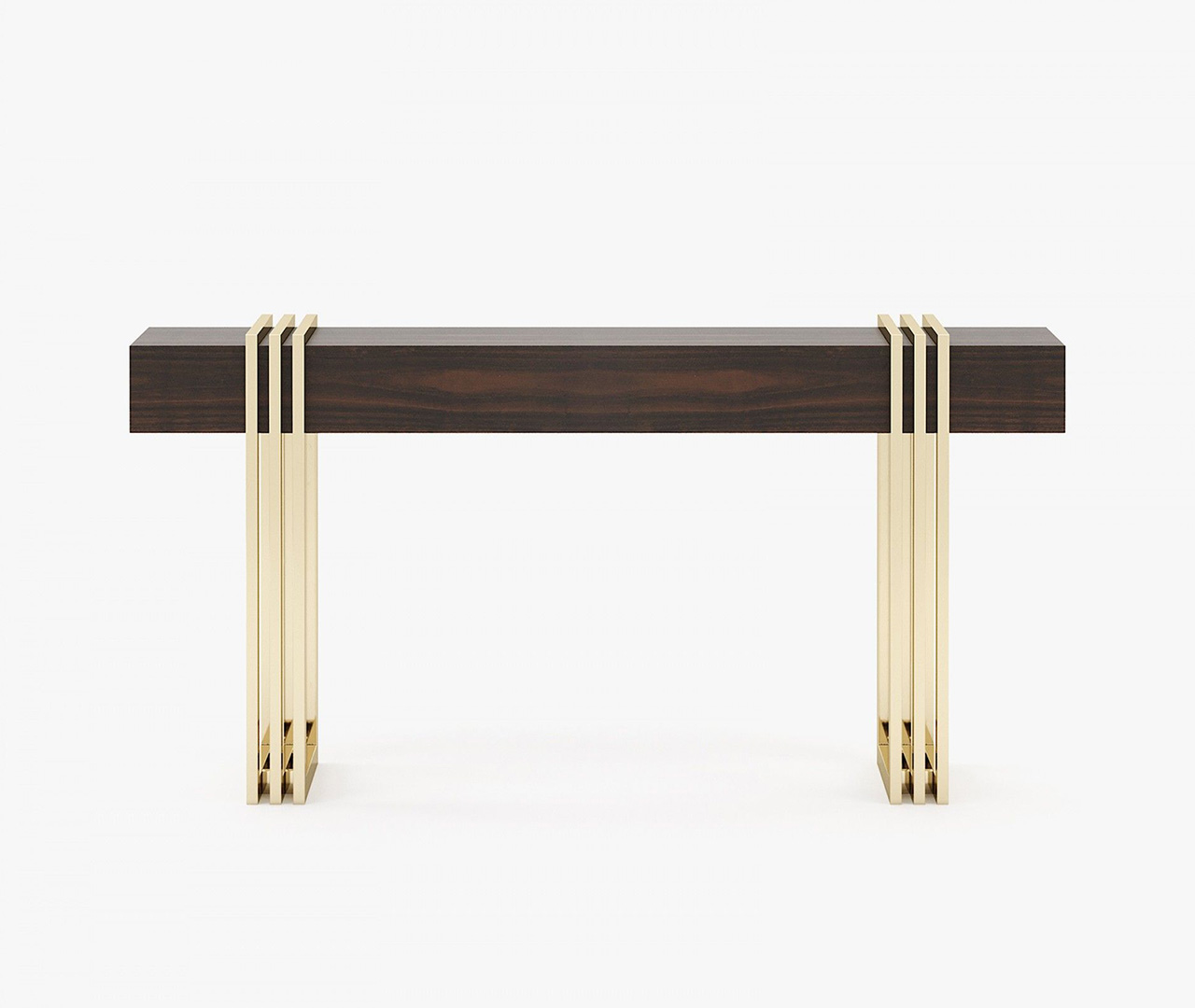 Metal Frame Wooden Console