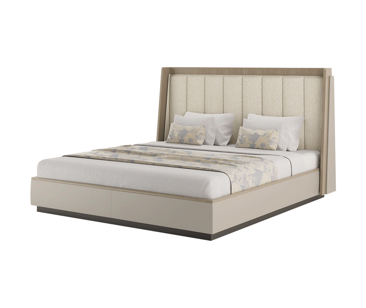 Modern Beige Upholstered Bed