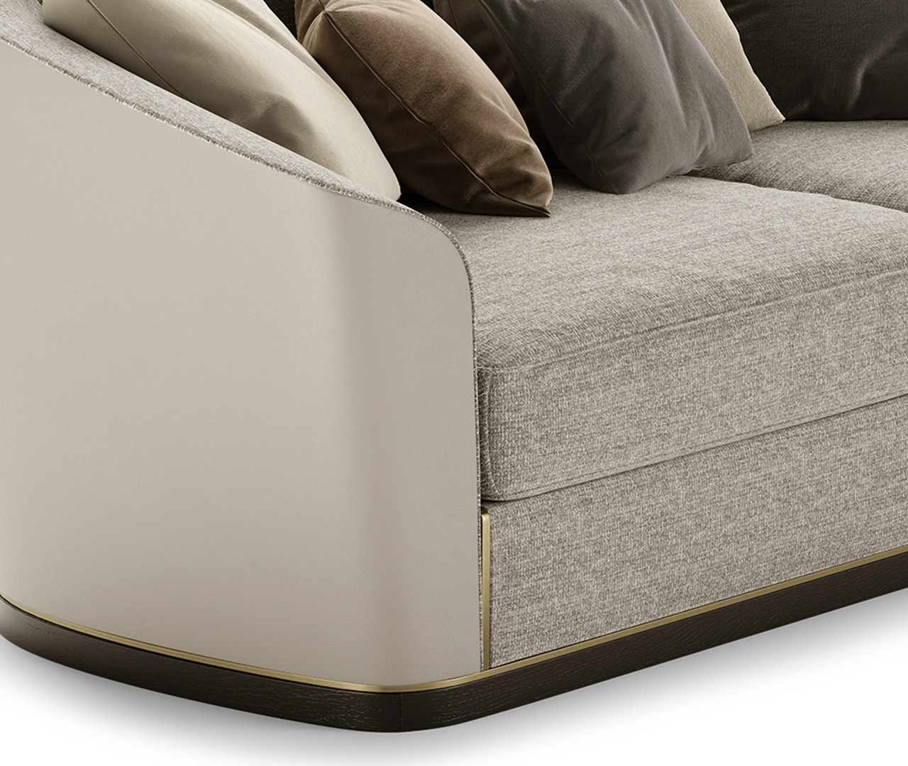 Bold Sleek Slope Armrests Sofa