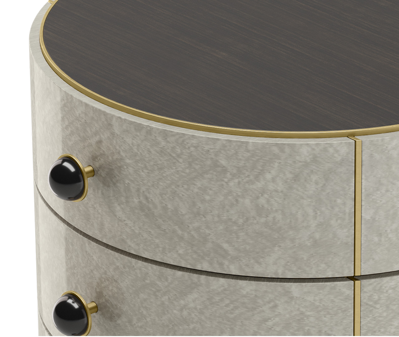 Bold Bedside Table with Cylinder Base