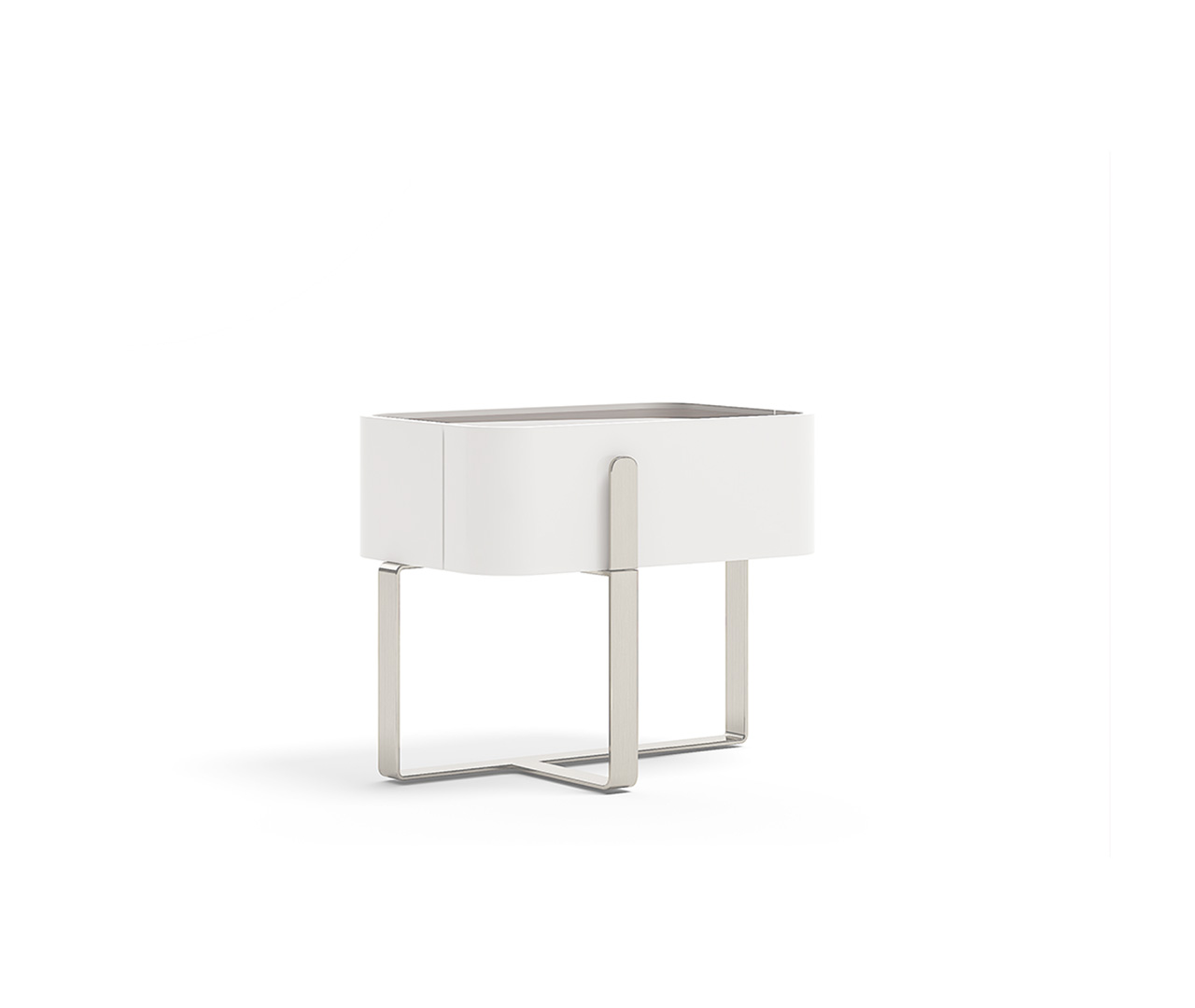 Bold Beige Taupe Lacquer Wooden Bedside Table