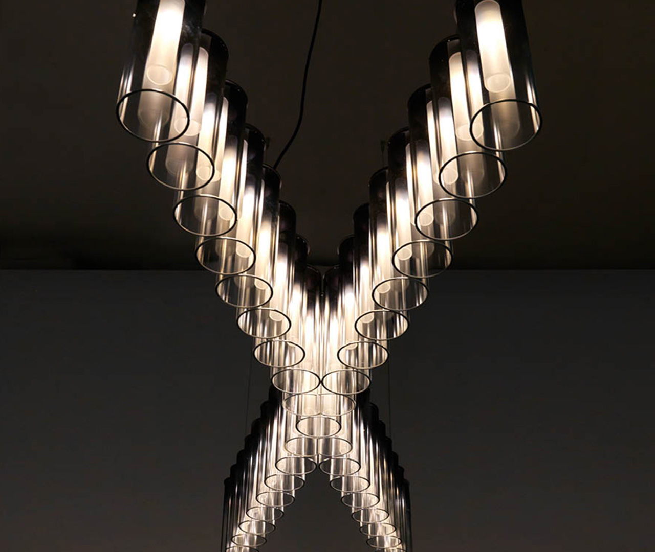 X-Shaped Glass Cups Chandelier