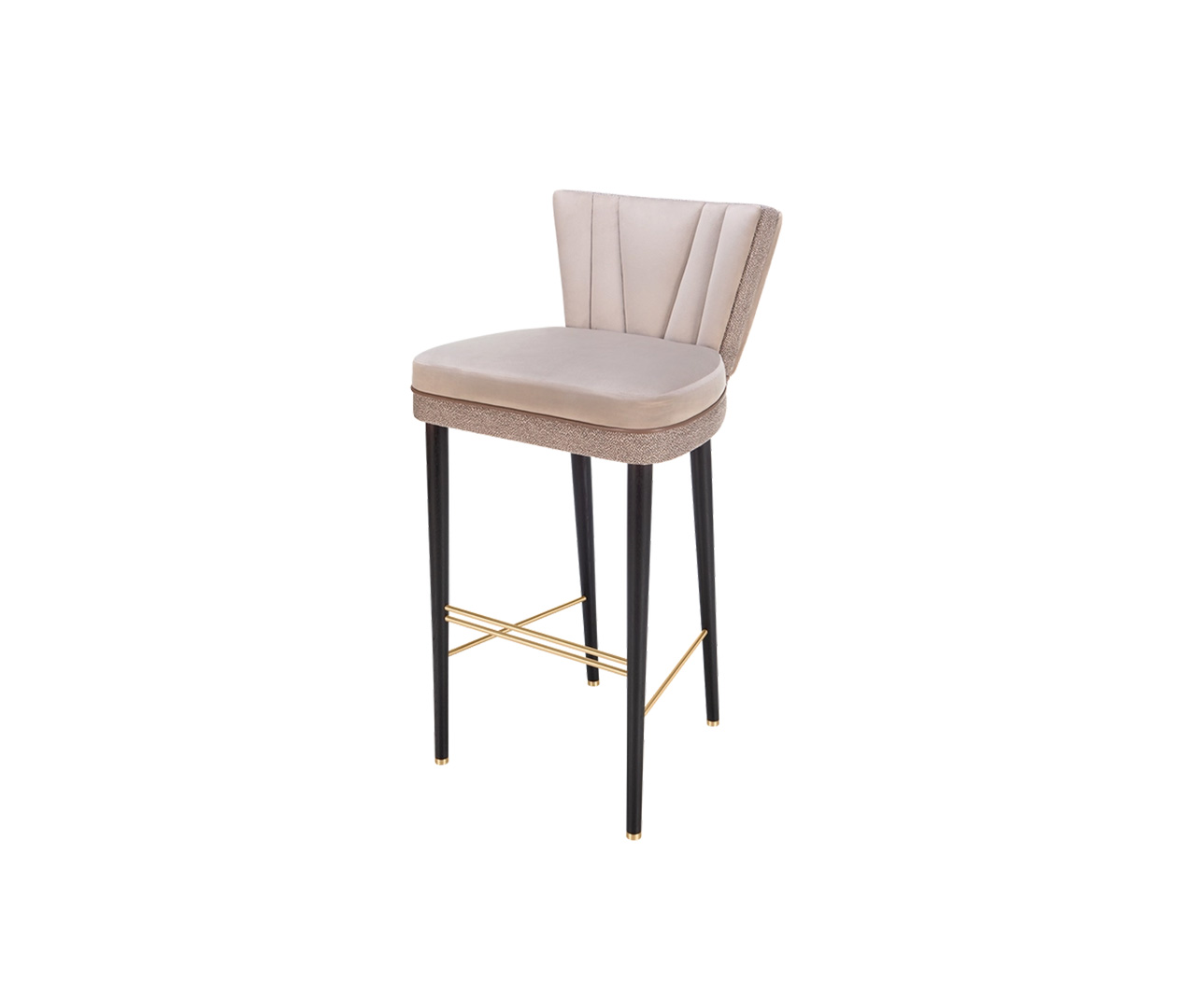 Beige Velvet Bar Stool