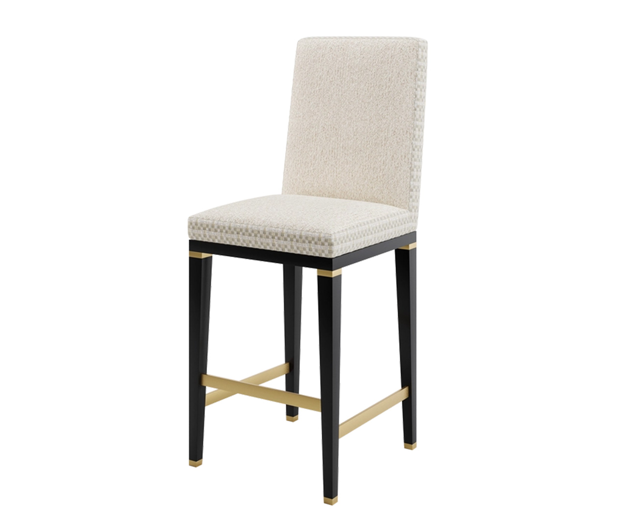 High Backrest Fabric Bar Stool