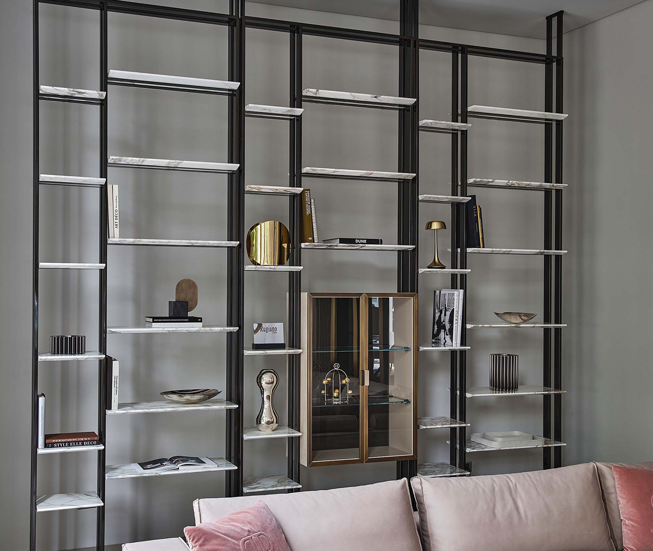 Elegant Metal Shelving Unit