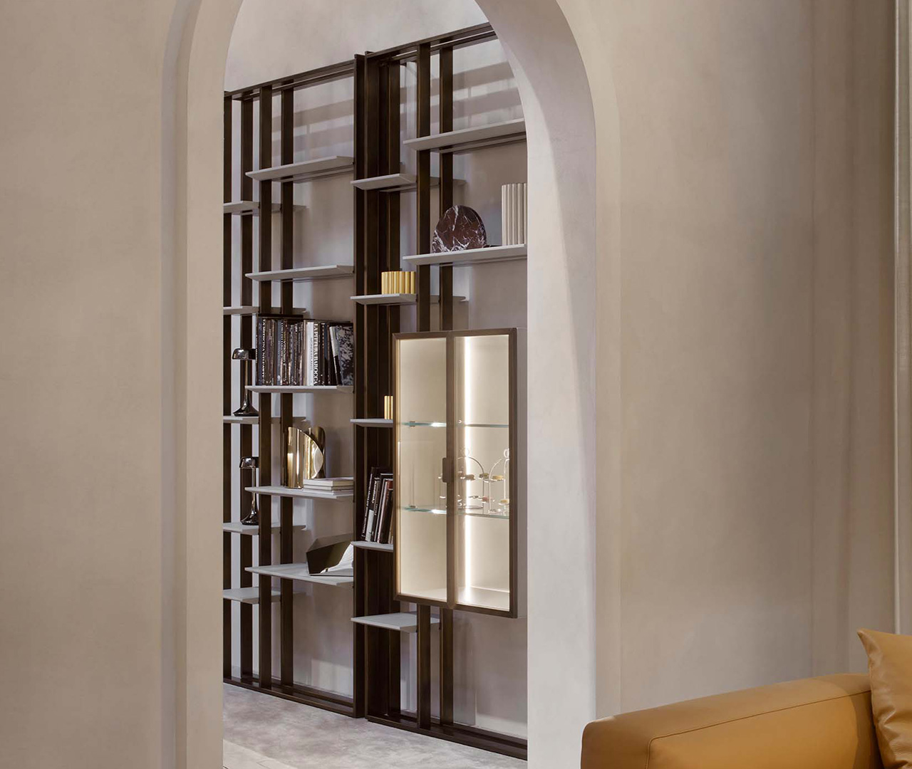 Elegant Metal Shelving Unit