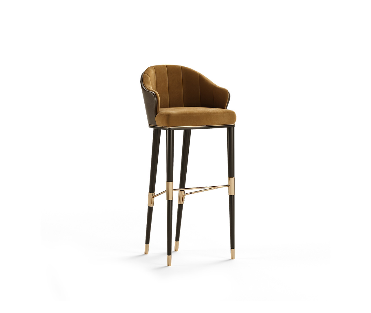 Wooden Back Upholstered Bar Stool