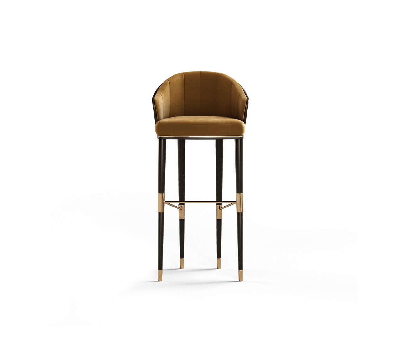 Wooden Back Upholstered Bar Stool