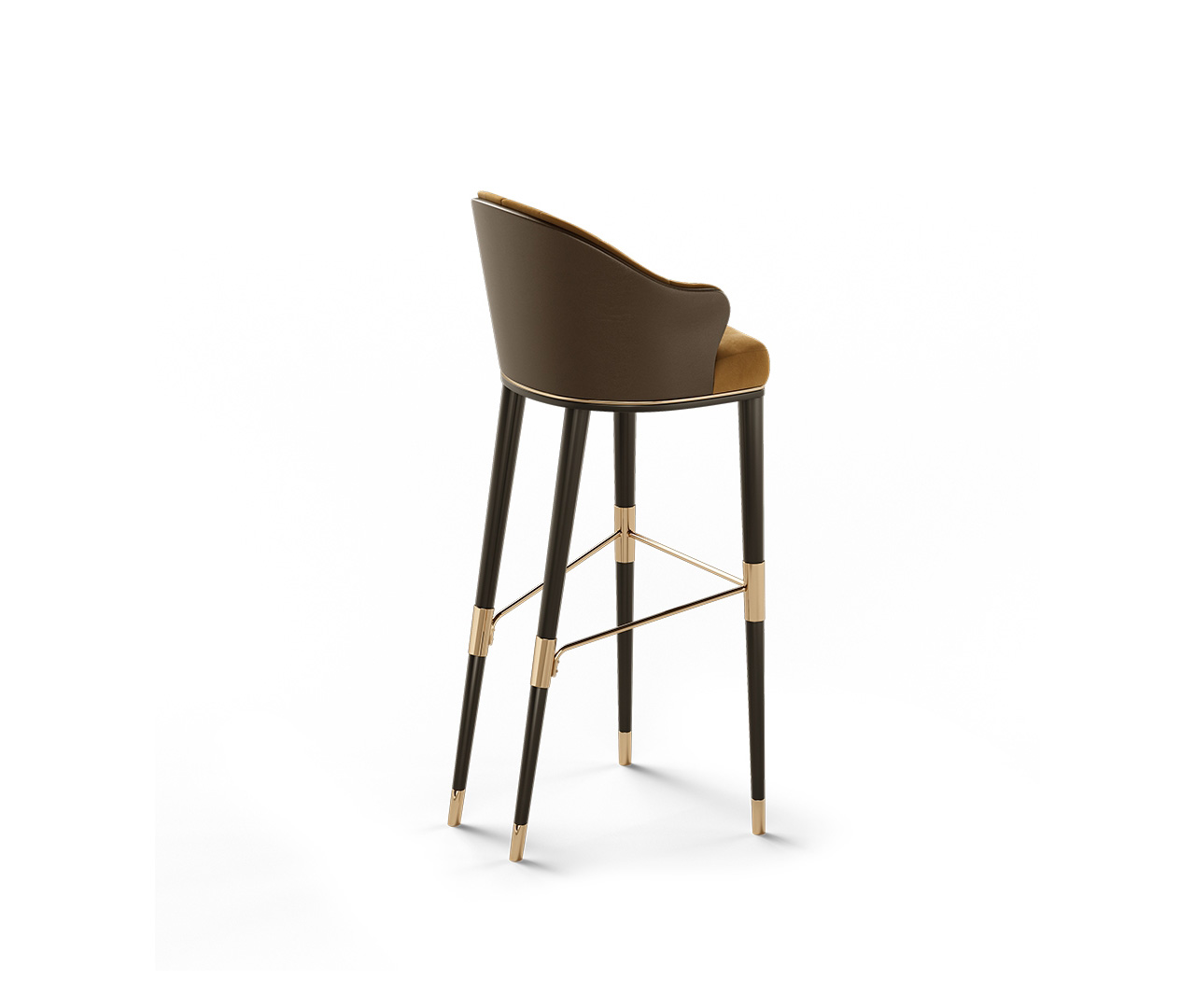 Wooden Back Upholstered Bar Stool