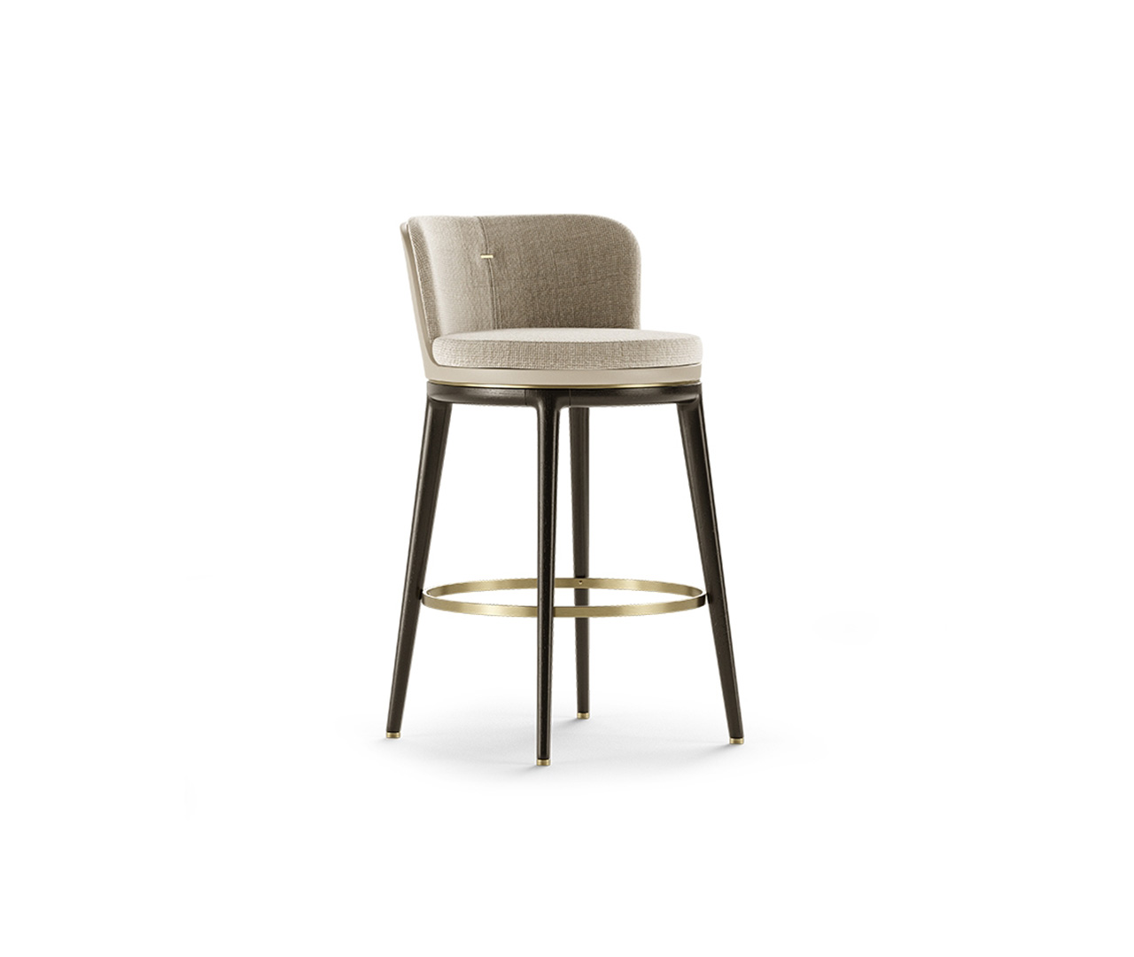 Round Upholstery and Wood Bar Stool