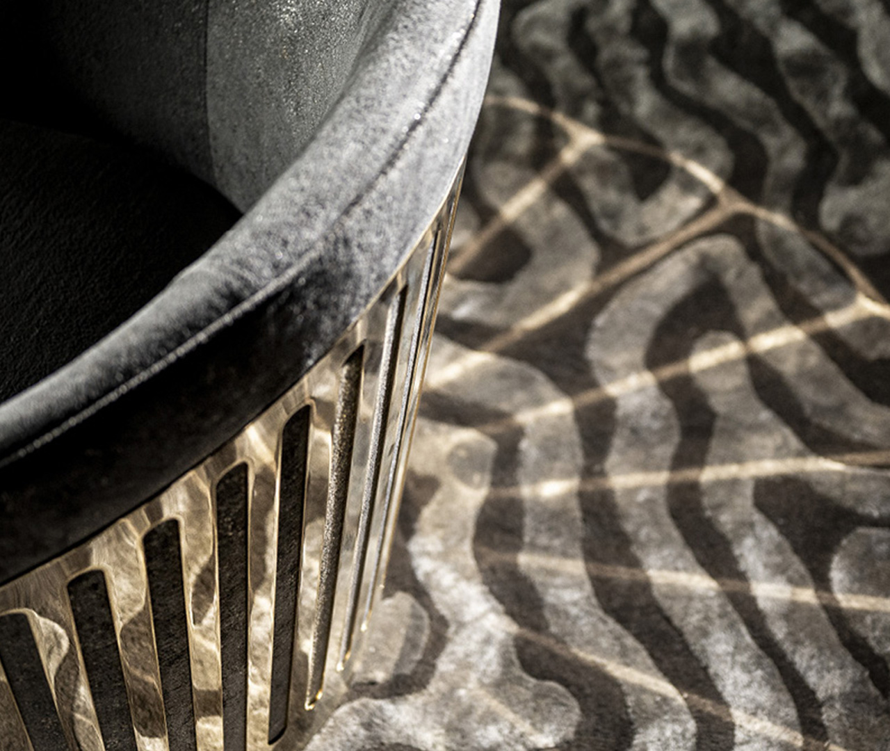 Metal Details Upholstered Armchair