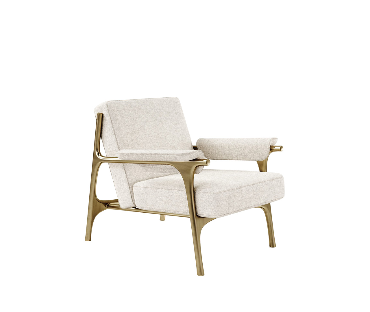 Upholstered Metal Armchair