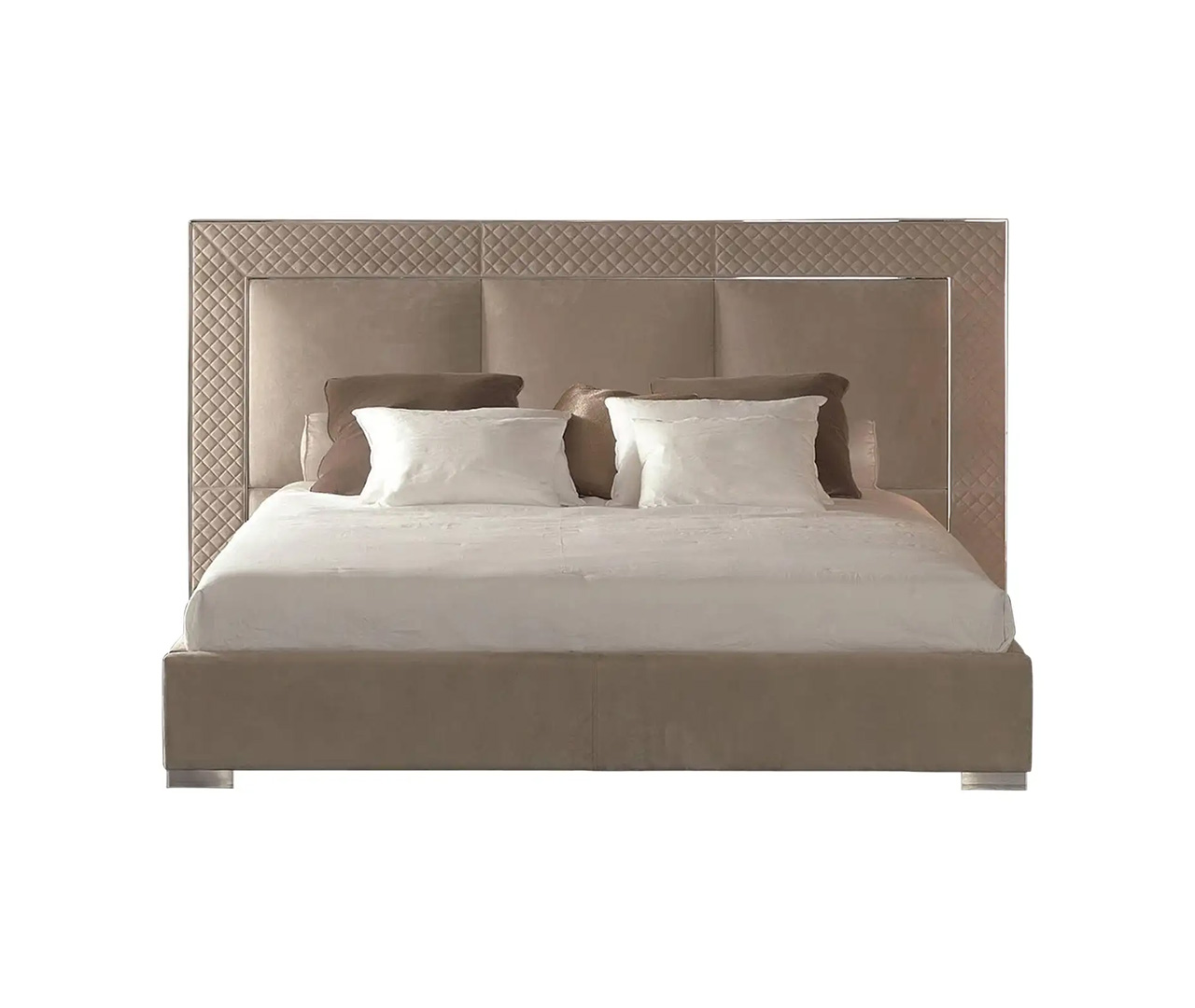 Leather Framed Headboard Bed