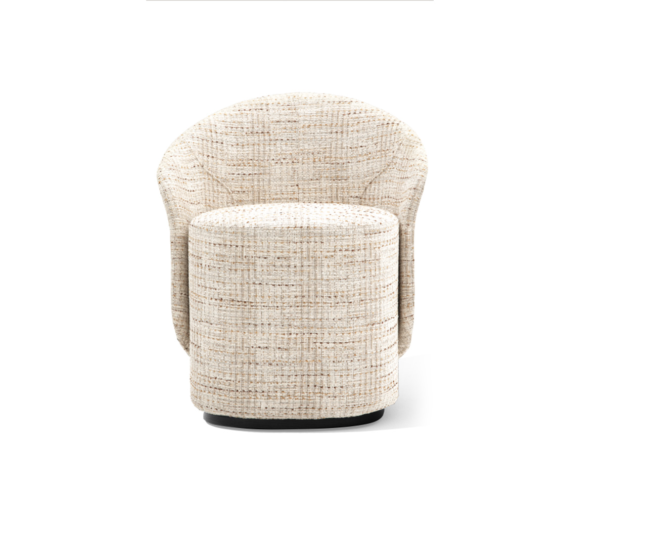 Curved Backrest Pouf