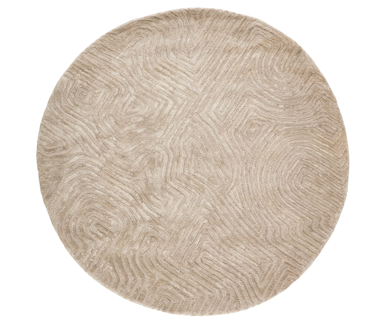 Viscose and Wool Round Carpet