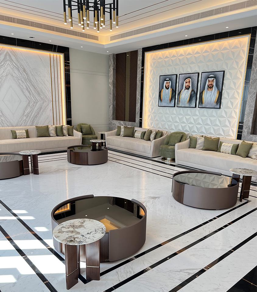 Abu Dhabi Modern Villa: Custom Furniture for Men's Majlis